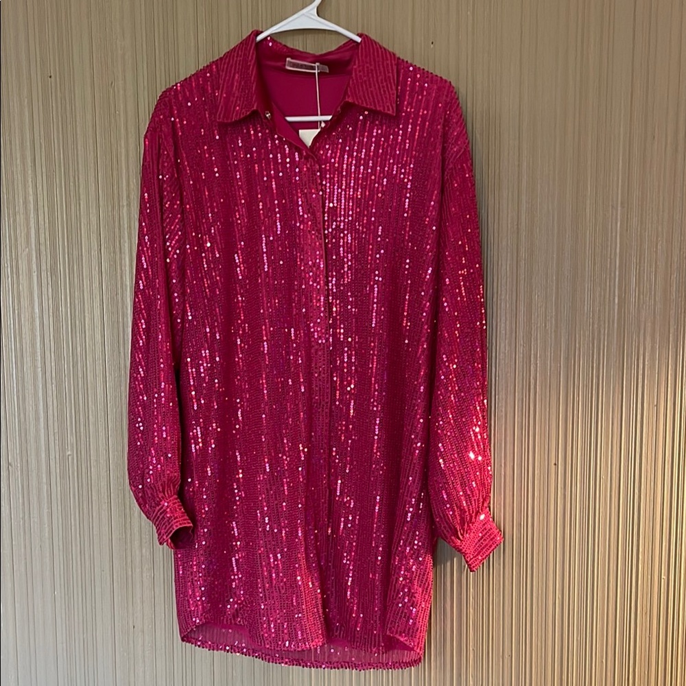 Brand new with tags Skylar Rose Sparkling Pink Sequin Blouse dress